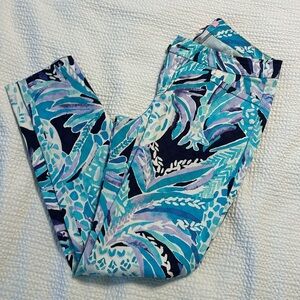 Lilly Pulitzer Kelly Pant Pineapple Print Knit Skinny Ankle Pants Women's Size 4